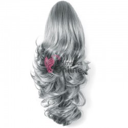 Extensie de par coada in valuri cu cleste 40 cm Gri Cenusiu Cod JL 6911-89A#